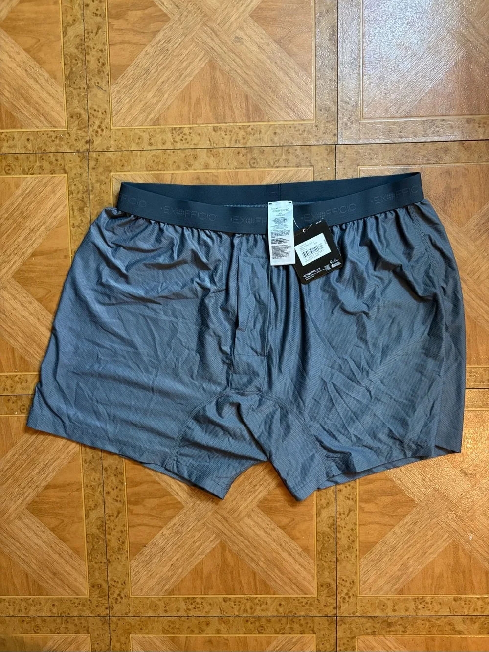 Exofficio Men's Boxer Briefs Grey Nylon BNWT Sz M